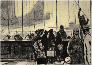«Аэропорт». Серыя. Эскіз. Фрагмент.  1962 г.
