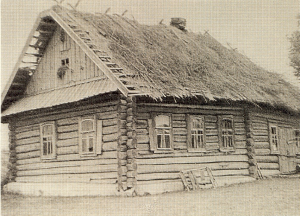 Хата, у якой жыў М. Гарэцкі. Фота Радзіма Гарэцкага, 1965 г.
