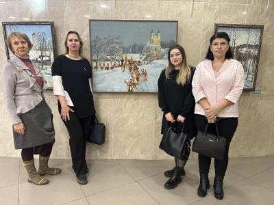 БГАМЛИ на открытии выставки «Зимние чудеса» Виктора Барабанцева в Национальной библиотеке Беларуси