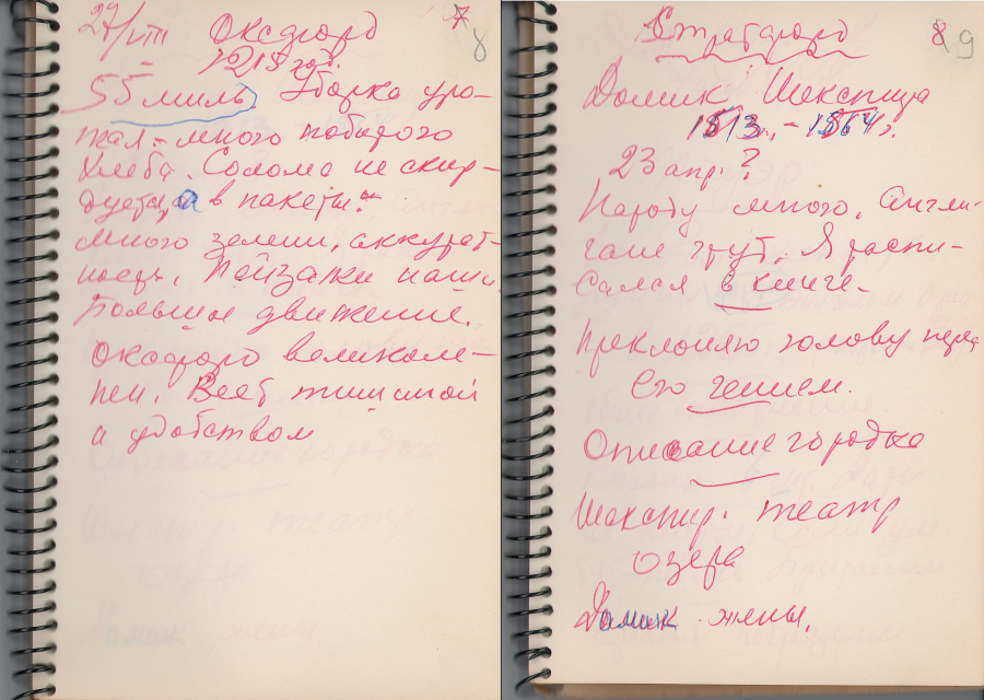 Дзённікавыя запісы С. С. Бірылы пра паездку ў Вялікабрытанію, 25.08-09.09.1972.