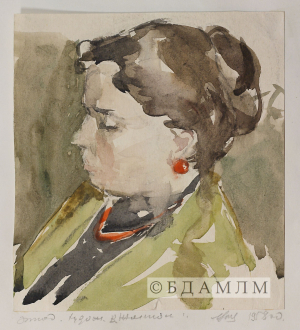 “Мастачка В. Жолтак”.Папера, акварэль. 1958 г.
