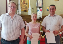 Падпісанне пагаднення аб супрацоўніцтве Беларускага дзяржаўнага архіва-музея літаратуры і мастацтва з ДУА "Сярэдняя школа № 86 г. Мінска імя Тамаша Занько"