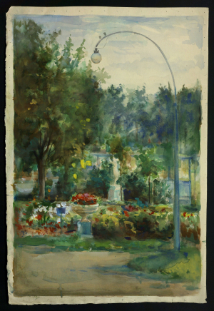 "У парку". Папера, акварэль. 1957 г.