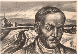 «Я. Купала в Левках». Партрэт. Фрагмент. Кардон. 1982 г.