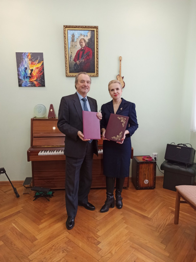 Подписание соглашения о сотрудничестве БГАМЛИ с ГУО «Детская музыкальная школа искусств № 2 имени Н.И.Аладова г.Минска»