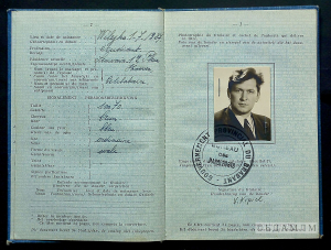 Бельгійскі падарожны дакумент (замежны пашпарт) Вітаўта Кіпеля. 1955 г.
