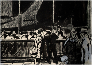 «Аэропорт». Серыя. Эскіз. Фрагмент.  1962 г.