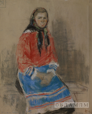 “Беларуская жанчына”. Папера, пастэль. 1958 г.