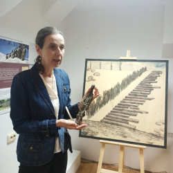“Засталася толькі памяць”  (да 80-годдзя знішчэння Мінскага гета калектыў БДАМЛМ наведаў творчую майстэрню аднаго са стваральнікаў “Хатыні” Л.М. Левіна)