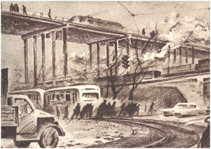 «Аэропорт». Серыя. Эскіз. Фрагмент. 1962 г.