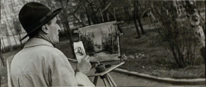 "Эцюд пра эцюд". Фота В. Дончына. 1950-я гг.