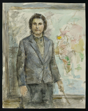 "Настаўніца". Папера, акварэль. 1968 г.